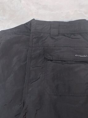 Mountain Life Mens 40 Black Nylon Convertible Pants Hiking Zip Pockets Outdoor U